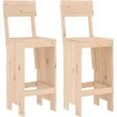 Syfax Barhocker 2 Stk. 40x48,5x115,5 cm Massivholz Kiefer