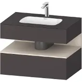 Duravit Einbauwaschtisch-Möbel-Set Qatego 80x55x60cm, T m/Gr matt, Konsolen-Waschtischunterbau