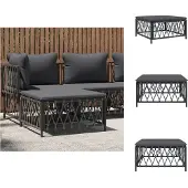 vidaXL Gartenhocker mit Kissen Anthrazit Gewebe - Gartensofaelemente