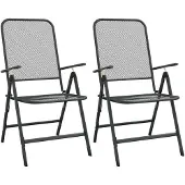 Syfax Klappbare Gartenstühle 2 Stk. Streckgitter Anthrazit