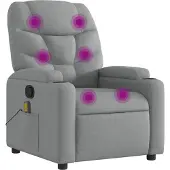 Syfax Massage-Relaxsessel, hellgrauer Stoff