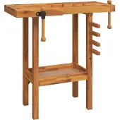 Syfax Werkbank mit Schraubstöcken 92x48x83 cm Massivholz Akazie