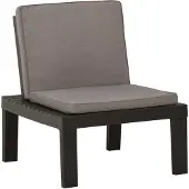 Syfax Garten-Lounge-Stuhl mit Auflage Kunststoff Grau