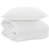 Syfax Sommerdecke mit Kissen 2 Stk. Weiß Mikrofaser