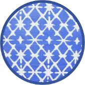 Syfax Outdoor-Teppich ARAKIL Blau und Weiß Ø160 cm PP