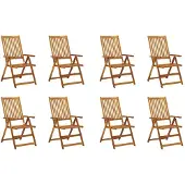 vidaXL Klappstühle mit Kissen 8 Stk. Massivholz Akazie