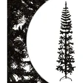 Syfax Künstlicher Halb-Weihnachtsbaum Ständer Schlank Schwarz 180 cm