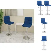 vidaXL Barhocker 2 Stk. Blau Stoff - Barhocker