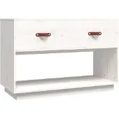Syfax TV-Schrank Weiß 90x40x60 cm Massivholz Kiefer