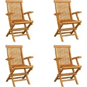 Syfax Klappbare Gartenstühle 4 Stk. Massivholz Teak