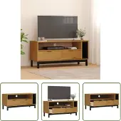 The Living Store TV-Schrank FLAM 110x40x50 cm Massivholz Kiefer