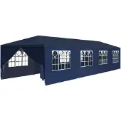 Syfax Blaues Gartenzelt 12x3x2,55m UV-beständig wasserfest mit abnehmbaren Seitenteilen