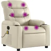 Syfax Massagesessel Creme Kunstleder