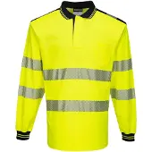 Portwest T184 PW3 Hi-Vis Polo-Shirt, langarm Yellow/Black Gr. M