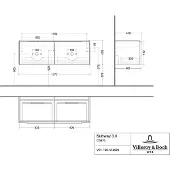 Villeroy & Boch C56701RH WTUS Subway 3.0 C56701 1272x429x462mm