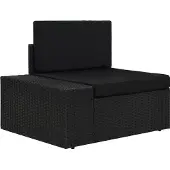 The Living Store Modulares Sofa-Eckteil mit Armlehne (rechts) Poly Rattan Schwarz