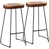 Syfax Barhocker 2 Stk. Dunkelbraun 44x37,5x78 cm