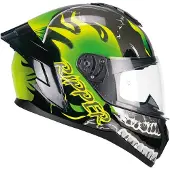 Cgm Integralhelm 330R RIOT Ripper Schwarz Grün Fluo Gelb Glänzend größe XL