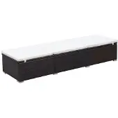 Syfax Sonnenliege mit Auflage Poly Rattan Braun