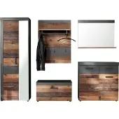 Ebuy24 Irwin Garderobenaufstellung A, grau Matera Nachbildung, Old Wood Nachbildung.