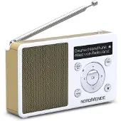 Technisat Nordmende Transita 100 | DAB+/UKW Retroradio, Akku, OLED-Display | weiß/perlgold