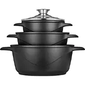 Smile MGK-18 Suppentopf Schwarz Aluminium