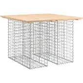 Syfax Gartentisch aus Gabionen 100x102x72 cm Massivholz Kiefer