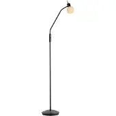 JUST LIGHT . Stehleuchte Loki, schwarz, Eisen, Glas