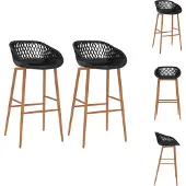 vidaXL Barhocker 2 Stk. Schwarz - Barhocker