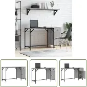 The Living Store Computertisch Grau Sonoma 131x48x75 cm Holzwerkstoff