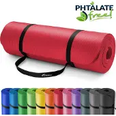 Tresko Yogamatte Fitnessmatte Gymnastikmatte Pilates 185x60x1,0cm Rot