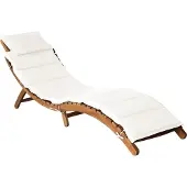 Syfax Sonnenliegen Massivholz Akazie Creme