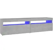 Sonstiges TV-Schränke 2 Stk. mit LED-Leuchten Betongrau 75x35x40 cm