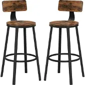 Vasagle Barhocker, 2er Set, Barstühle, Küchenstühle, mit Rückenlehne-026B01V1