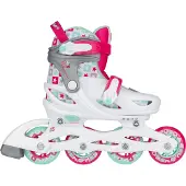Nijdam inline-Skates SK8 Star 82A weiß/fuchsia Größe 25-28