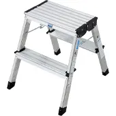 Krause 130013 Doppelklapptritt Treppyminileiter, schwarz 2x2 Stufen