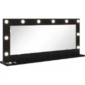Syfax Waschtischspiegel Schwarz Eichen-Optik 100 x 45 x 18 cm