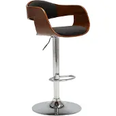Syfax Barhocker Grau Bugholz und Stoff