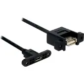 DeLOCK 1m, USB2.0 Micro-B/USB2.0-A, 1 m, USB A, Micro-USB B, USB 2.0, Weiblich/Weiblich, Schwarz