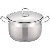 Cheffinger Edelstahl Kochtopf InduktionTopf Pfanne Deckel Suppentopf Silber 32 cm