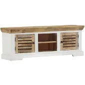 The Living Store TV-Schrank 110x30x40 cm Massivholz Mango