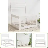 The Living Store Gartensofa Weiß Massivholz Kiefer