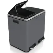 Karat Tretmülleimer Felix Trennsystem Dunkelgrau 2 x 30 Liter (60 Liter)