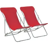 Syfax Klappstühle, 2 Stück, Stahl und Oxford-Gewebe, rot