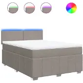 Syfax Boxspringbett mit Matratze Taupe 160x200 cm Stoff