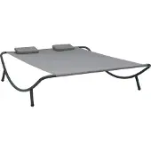 Syfax Gartenliege Anthrazit 200 x 145 cm Liegefläche, mit 2 Kissen