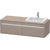 Duravit Ketho Konsolenwaschtischunterbau wandhängend, 1400x426x550 mm, 2 Auszüge, für Einbauwaschtisch, Position rechts, KT6797R4343, Farbe: Basalt Matt Dekor