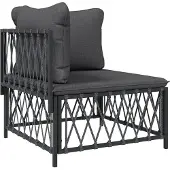 Syfax Garten-Ecksofa mit Kissen Anthrazit Gewebe