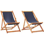 Syfax Klappstühle, 2 Stück, blauer Stoff