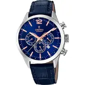 Festina Leder Herren Uhr Armbanduhr dunkelblau Fashion D2UF20542/4